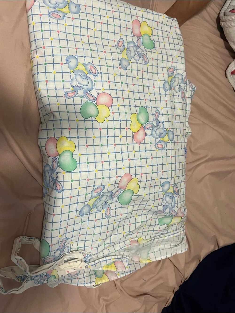 80s Vintage Pastel Bunny Sheet Set 2 Pieces
